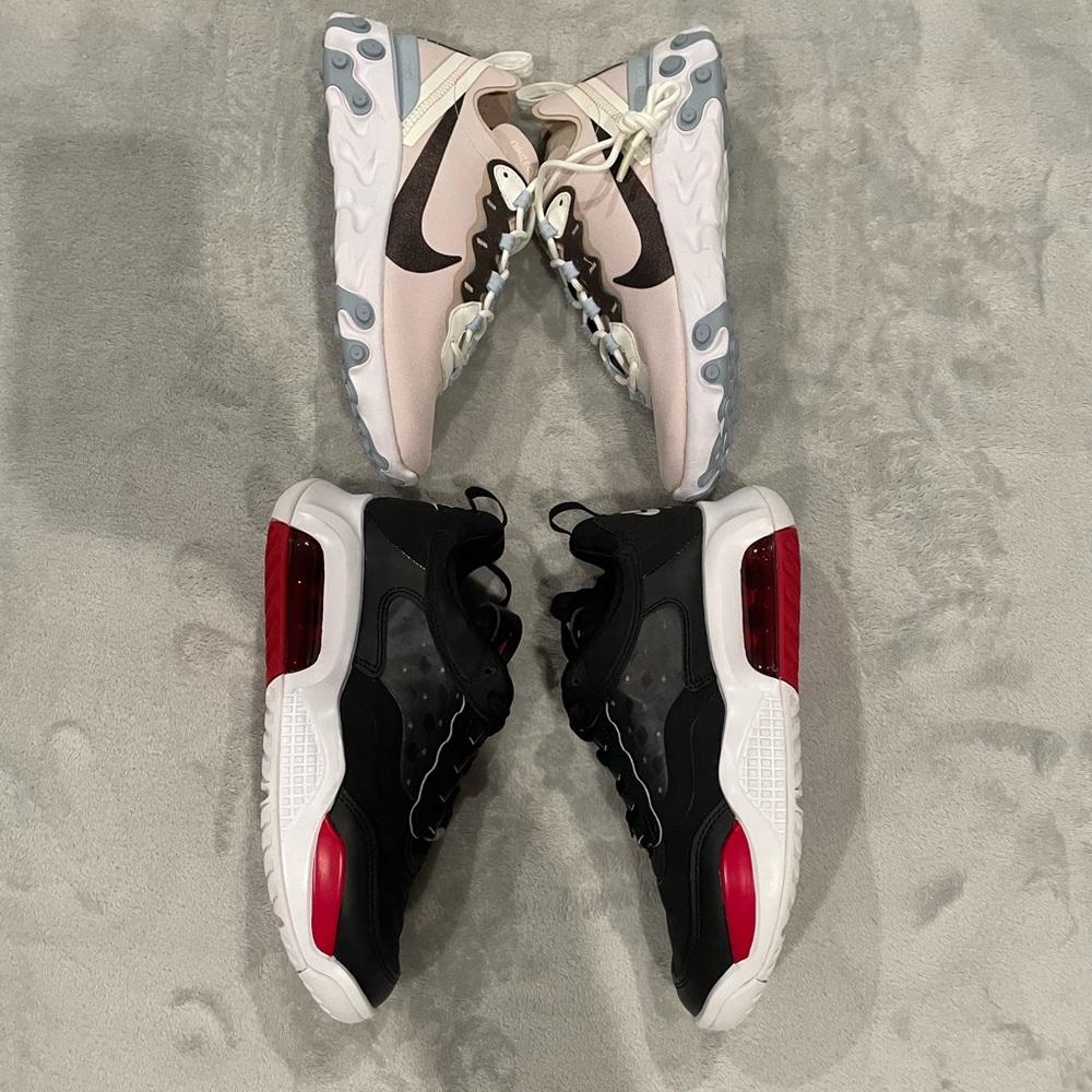 2 PAIR BUNDLE Jordan Youth + Air Max React Womens Package |sizes 5.5GS+7 Womens|